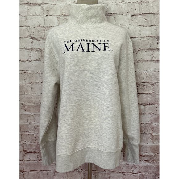 League Tops - University of Maine Women's XL Oatmeal Gray UMAINE Sweatshirt HIGH NECK LEAGUE